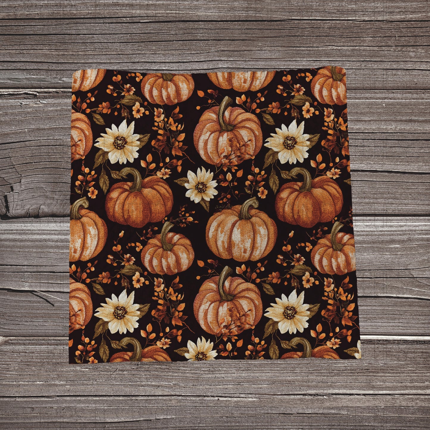 Pumpkin & Sunflowers- Dark | Bullet Fabric Strip | Bow Making | Scrunchie | Headwraps