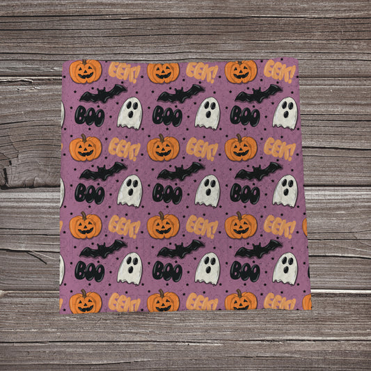 Purple Boo Ghosts & Pumpkins | Fabric Strip | Bow Making | Headwrap | Scrunchies