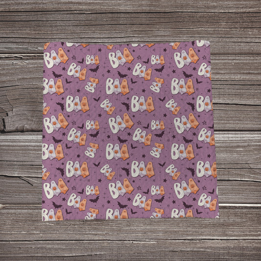 Purple Boo Scatter | Fabric Strip- Bow Making- Headwrap- Scrunchies