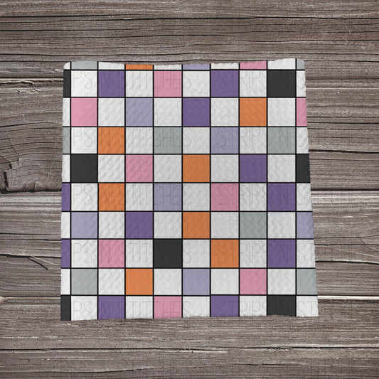 Purple, Orange & Pink Checks | Fabric Strip | Bow Making | Headwrap | Scrunchies