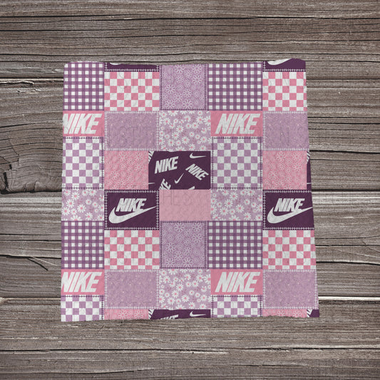 Purple Curved Check Patchwork | Bullet Fabric Strip | Bow Making | Scrunchie