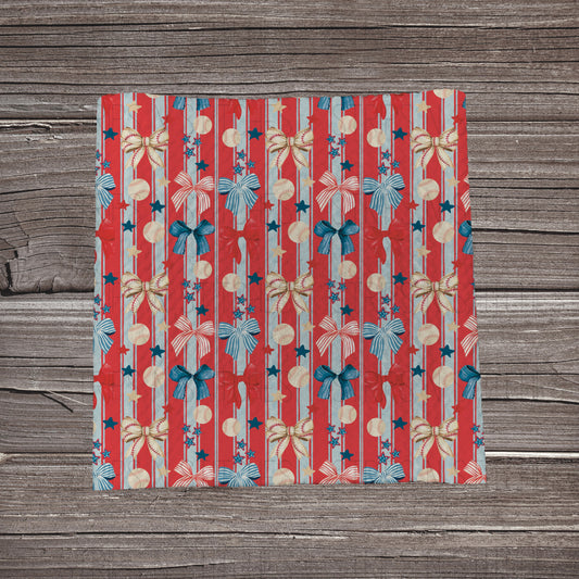 Red Striped Red, White & Baseball Bows | Fabric Strip | Bow Making | Headwrap | Scrunchies