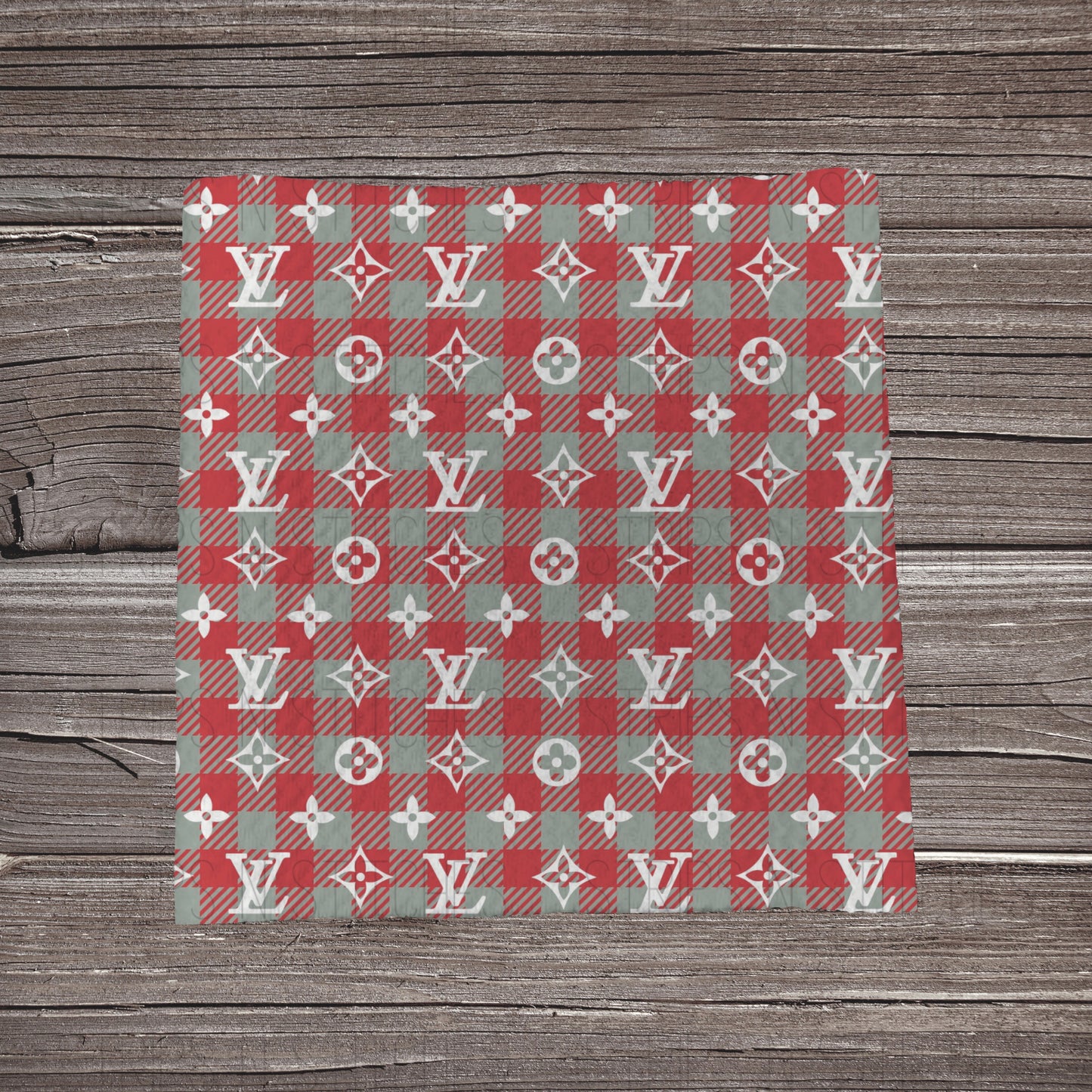 Red & Grey Plaid LV | Fabric Strip- Bow Making- Headwraps- Scrunchies