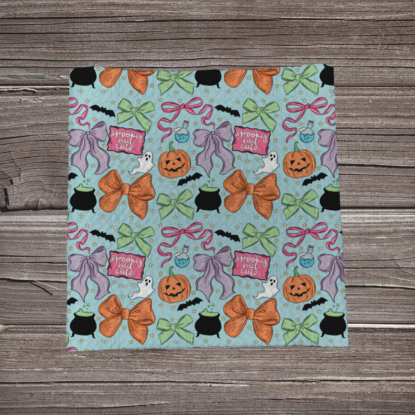 Spooky but Cute Scatter- Blue  | Fabric Strip | Bow Making | Headwrap | Scrunchies