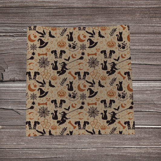 Tan Witch Scatter | Fabric Strip- Bow Making- Headwrap- Scrunchies