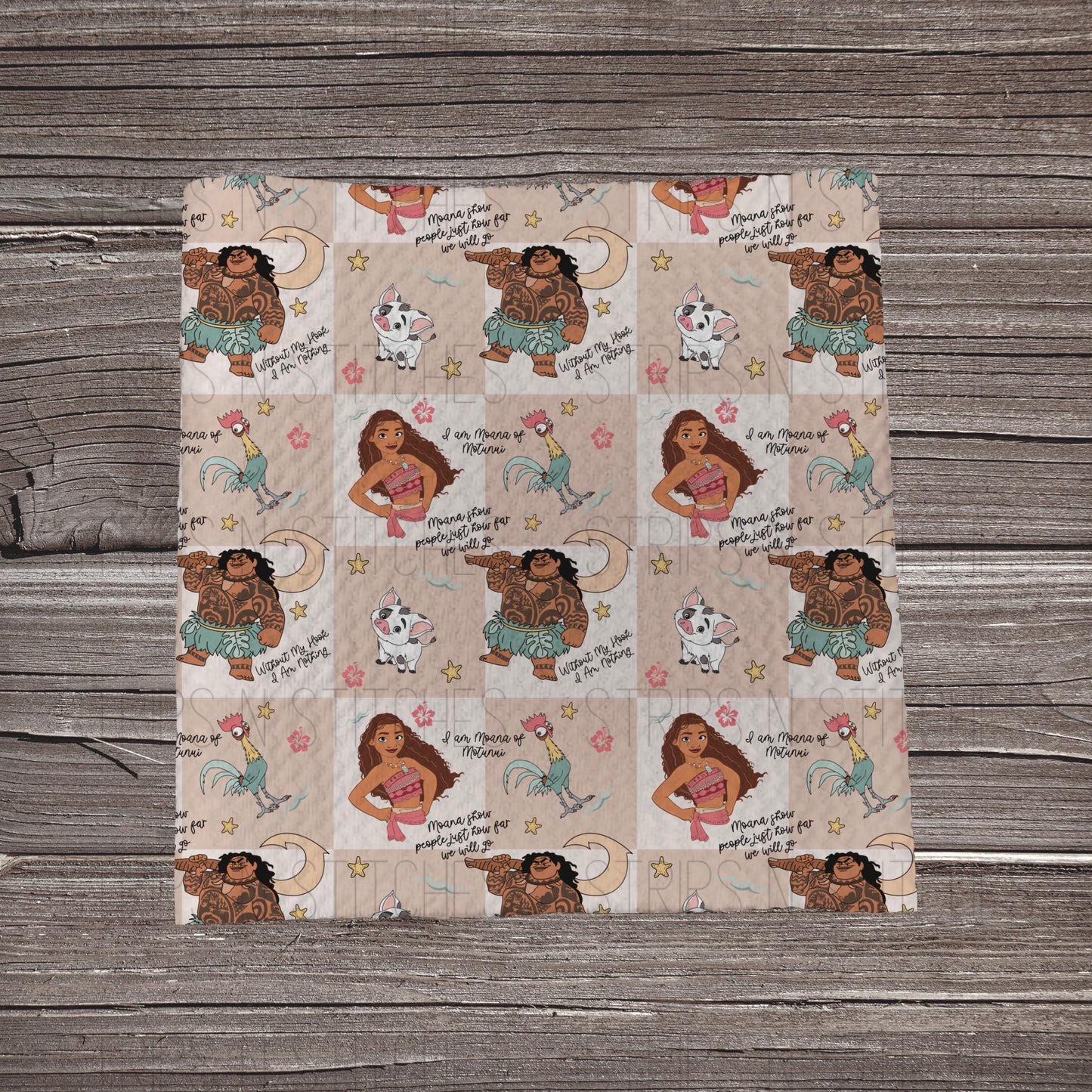 Tan & White Checkered Moana | Fabric Strip- Bow Making- Headwraps- Scrunchies