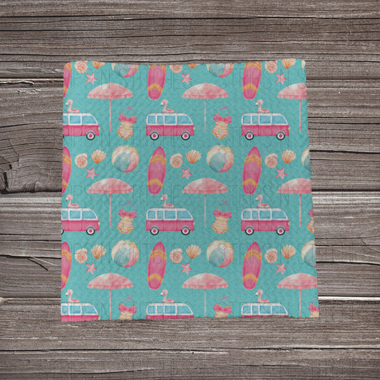 Teal Summer Fun | Fabric Strip | Bow Making | Headwrap | Scrunchies