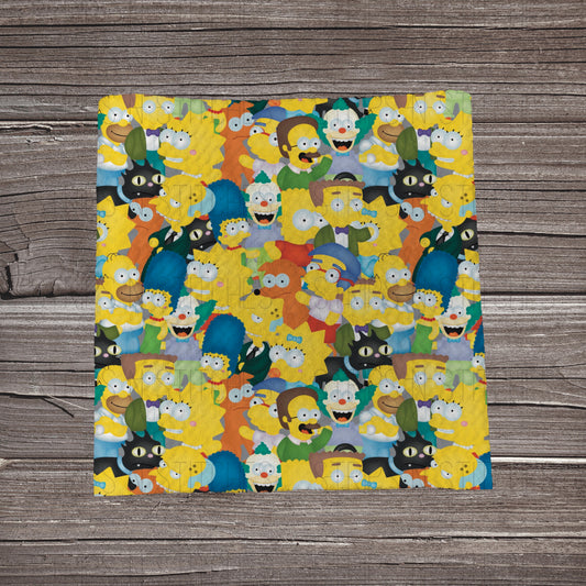 The Simpsons Stacked | Fabric Strip- Bow Making- Headwraps- Scrunchies