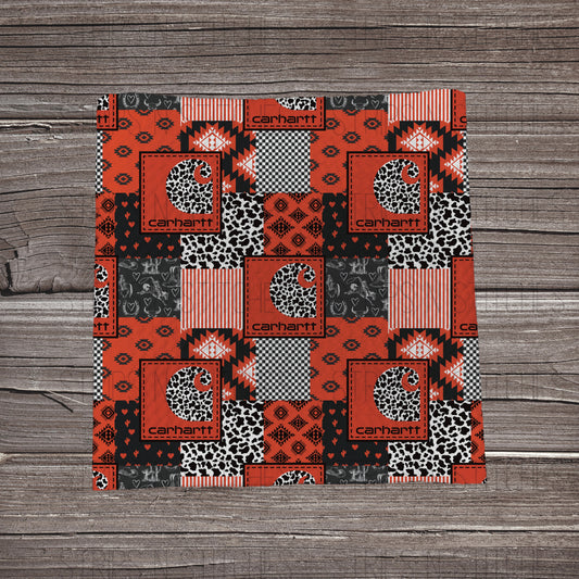 Valentine Carhartt Patchwork | Fabric Strip- Bow Making- Headwraps- Scrunchies