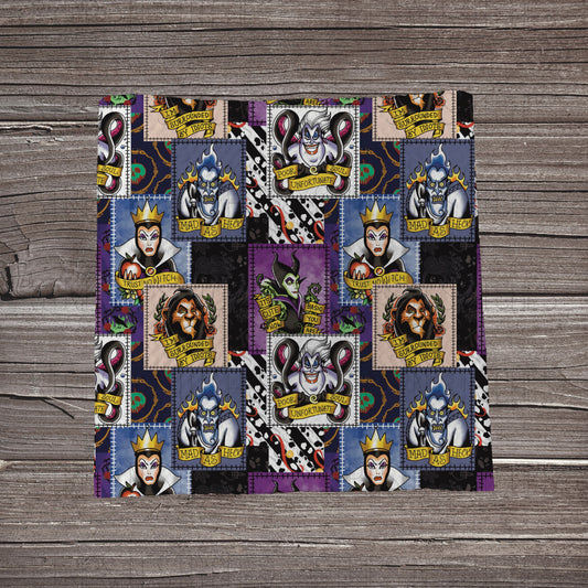 Villain Patchwork | Bullet Fabric Strip | Bow Making | Scrunchie | Headwraps