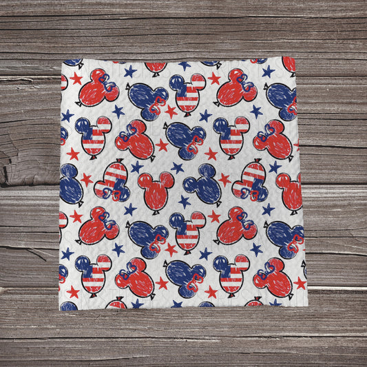 Patriotic MM  Balloons Fabric Strip- Bow Making- Headwrap- Scrunchies