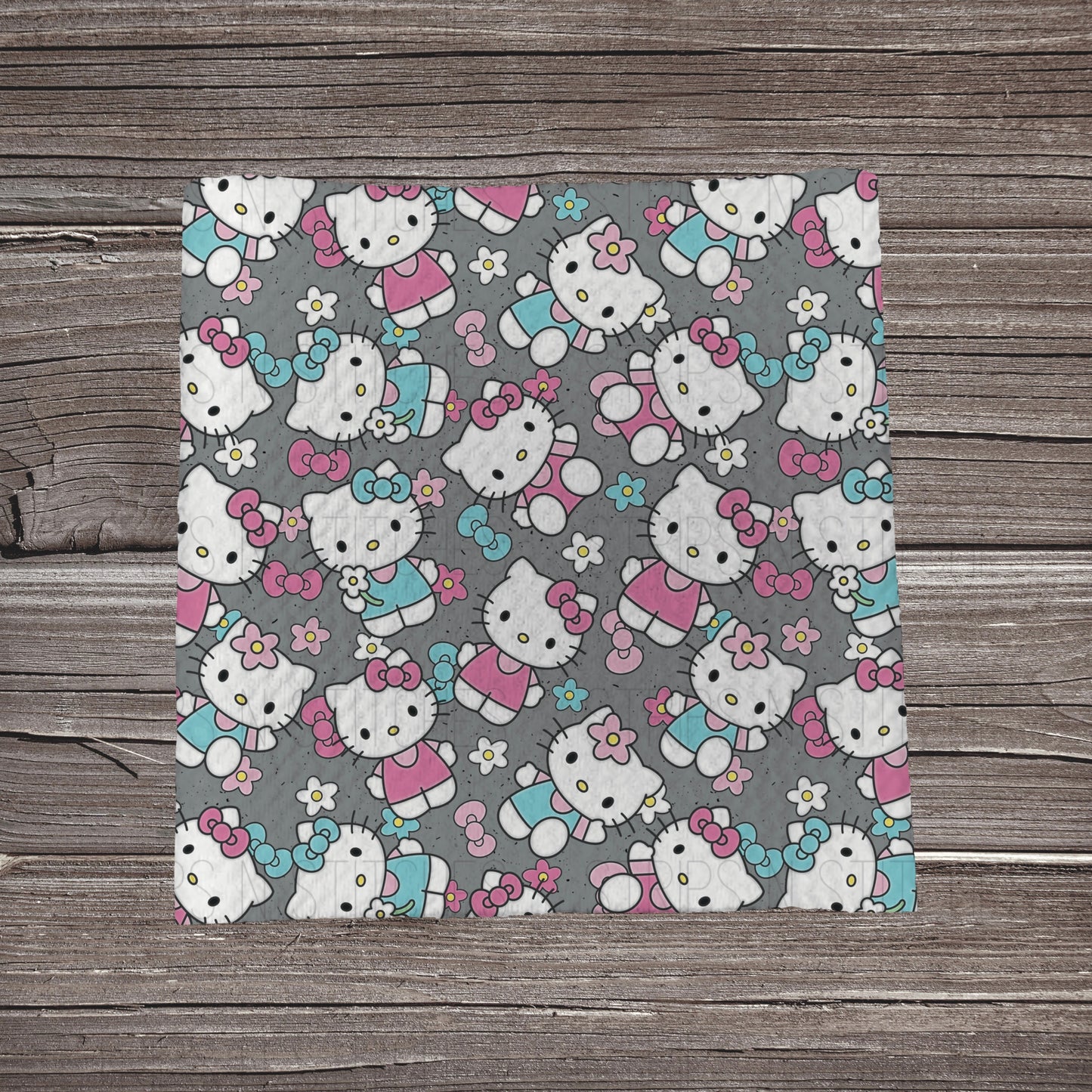 Hi Cat Gray | Fabric Strip- Bow Making- Headwraps- Scrunchies