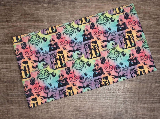 Colorful Skelton and Girl Fabric Strip- Bow Making- Headwrap- Scrunchies