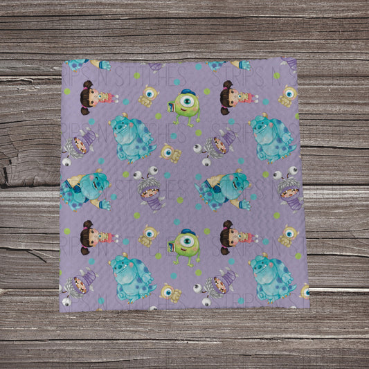 Purple Creatures Scatter | Bullet Fabric Strip | Bow Making | Scrunchie |