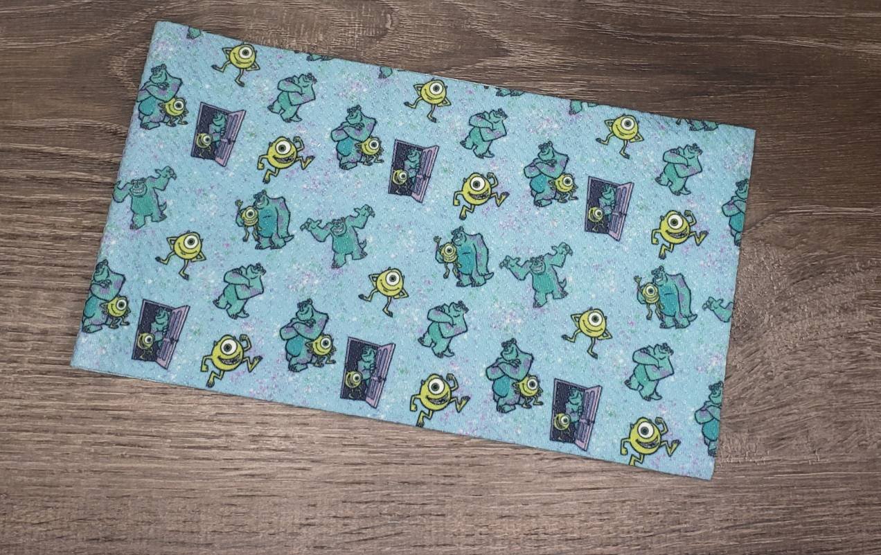 Blue & Green Munsters Fabric Strip- Bow Making- Headwrap- Scrunchies