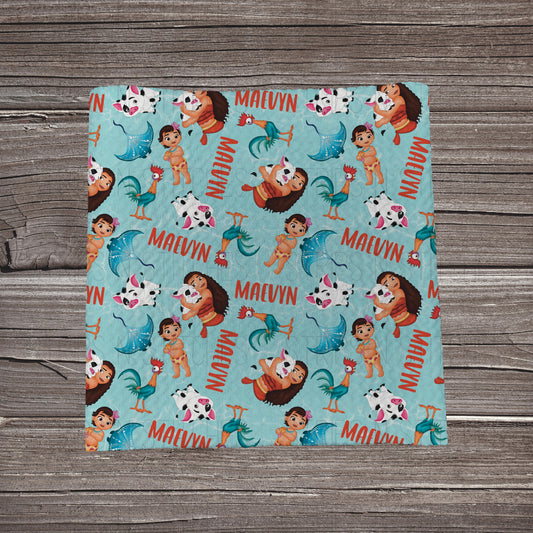 Ocean Girl Blue - CUSTOM NAME  | Bullet Fabric Strip | Bow Making | Scrunchie | Headwraps