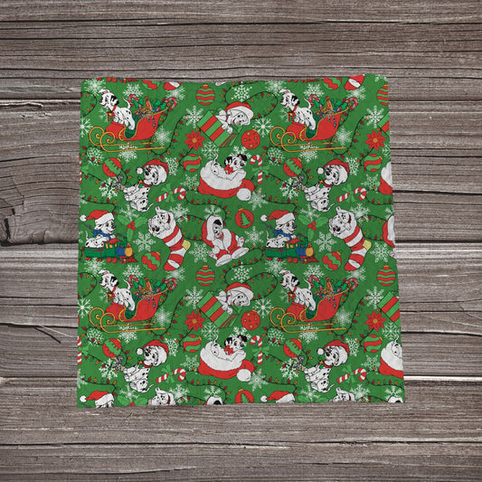 Christmas Dogs Green | Bullet Fabric Strip | Bow Making | Scrunchie | Headwraps