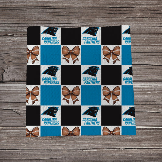 Checkered Pro Football & Bows *EXCLUSIVE* | All 32 Teams Available | Fabric Strip- Bow Making