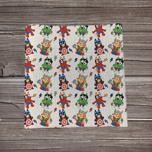 Super Hero Blue Heeler | Fabric Strip- Bow Making- Headwraps- Scrunchies