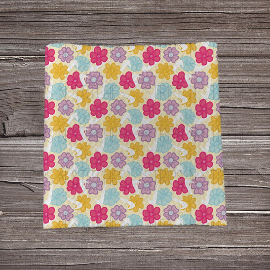 Bright Floral Swoosh | Fabric Strips | Bow Making | Headwrap | Scrunchies
