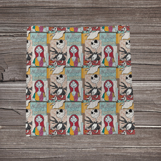 Sketched Skeleton Patchwork | Bullet Fabric Strip | Bow Making | Scrunchie | Headwraps