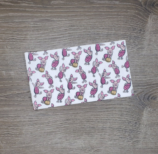 Pink Pig Fabric Strip- Bow Making- Headwrap- Scrunchies