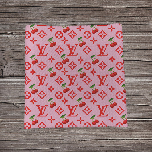 Boo-G & Cherries- Pink *EXCLUSIVE* | Bullet Fabric Strip | Bow Making | Scrunchie |