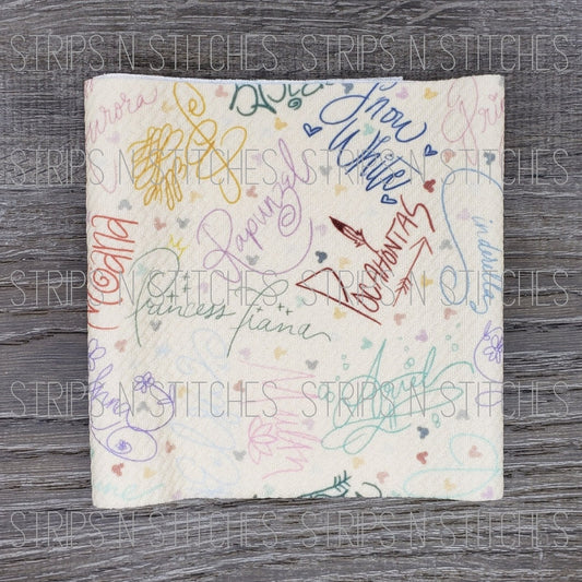 Magic Princess Autographs | Fabric Strip | Bow Making | Scrunchie |