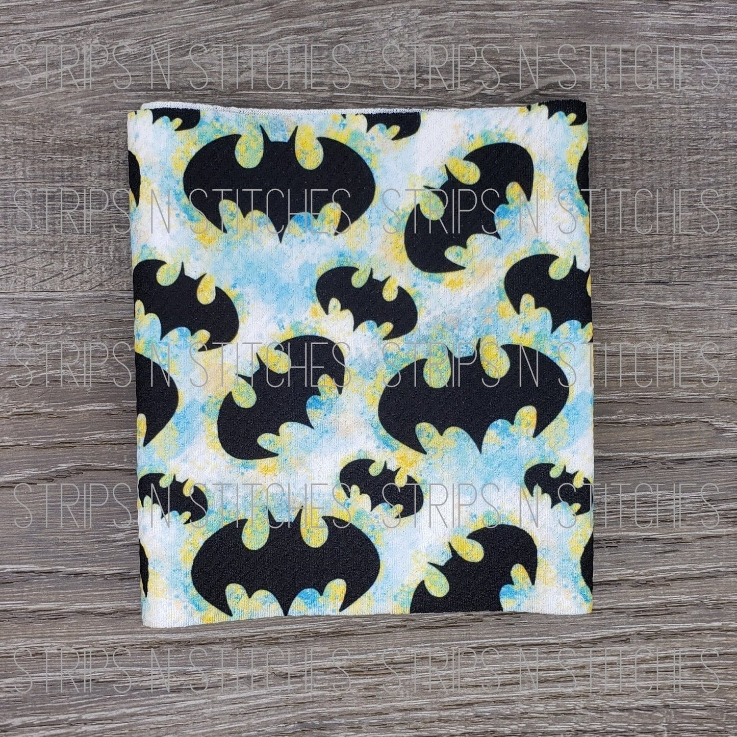 Watercolor Boy Bat | Fabric Strip- Bow Making- Headwrap- Scrunchies