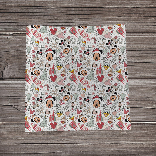 Merry Christmas Mouse & Friends | Bullet Fabric Strip | Bow Making | Scrunchie |