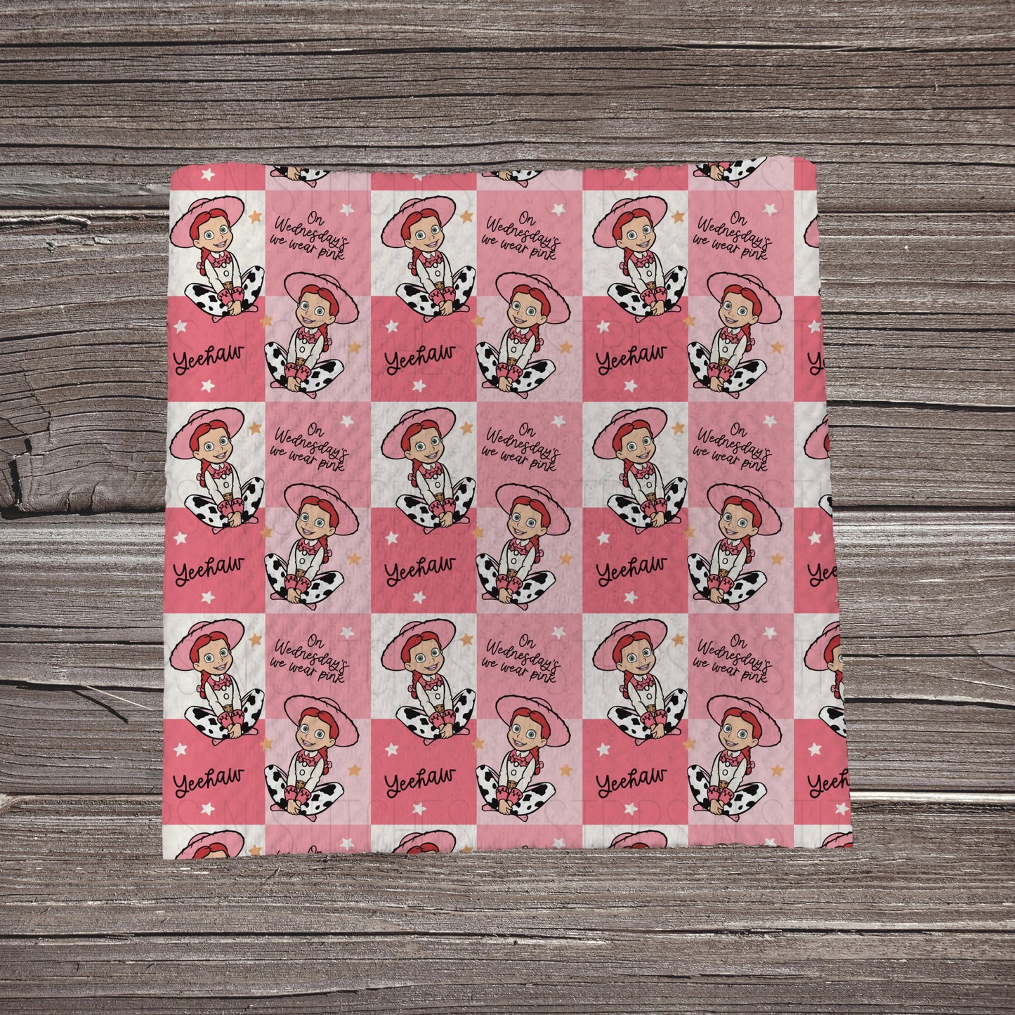 Pink Checkered Jes | Fabric Strip- Bow Making- Headwraps- Scrunchies