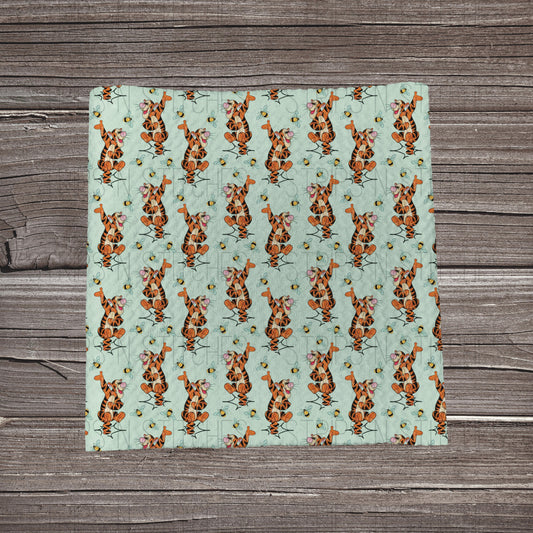 Bouncing Tiger- Mint | Fabric Strip- Bow Making | Headwraps