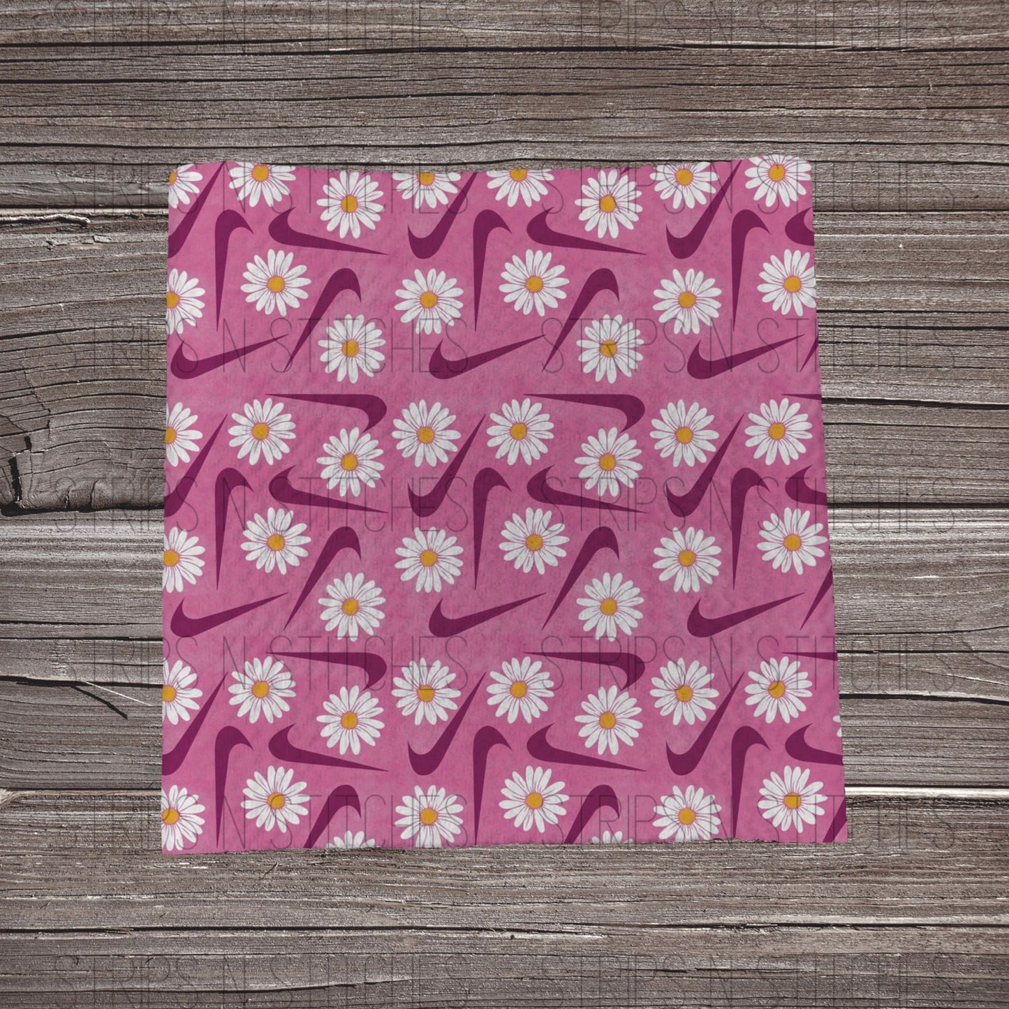 Curved Check Daisies-  Fuschia | Bow Making | Headwrap | Scrunchies