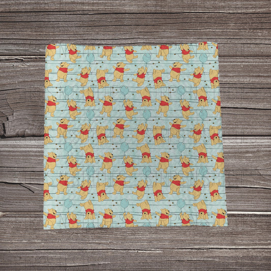 Balloons & Stripes Bear | Fabric Strip- Bow Making- Headwrap- Scrunchies