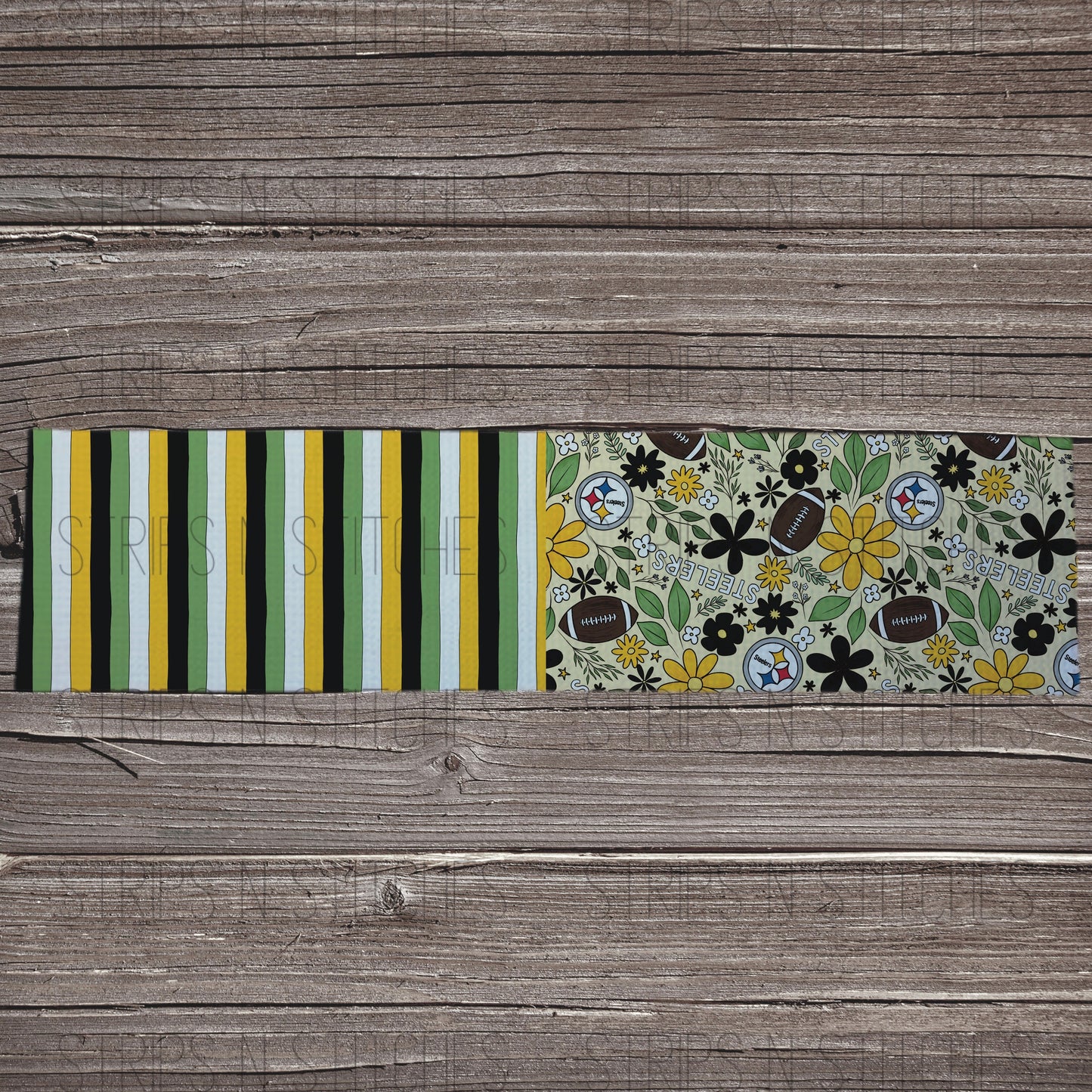 2024 Football - HALF & HALF LIGHT FLORAL | All 32 Teams Available | Fabric Strip | Bow Making | Scrunchies | Headwraps