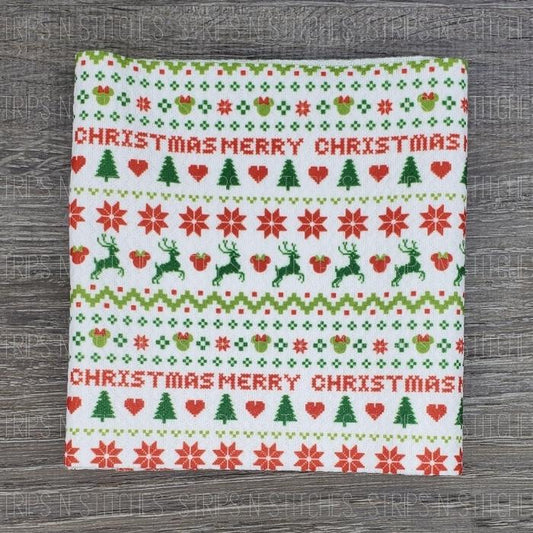 Girl MM Christmas Sweater | Bullet Fabric Strip | Bow Making | Scrunchie |