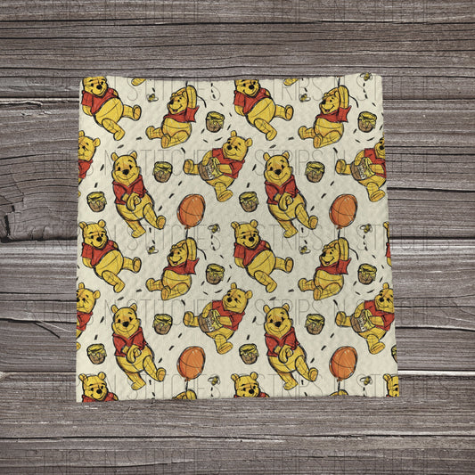 Sketch Sweet Bear | Fabric Strip- Bow Making- Headwrap- Scrunchies