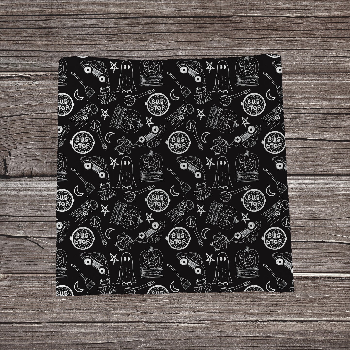 Black & White Halloween Bus Stop | Fabric Strip- Bow Making-