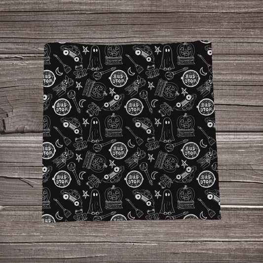Black & White Halloween Bus Stop | Fabric Strip- Bow Making-
