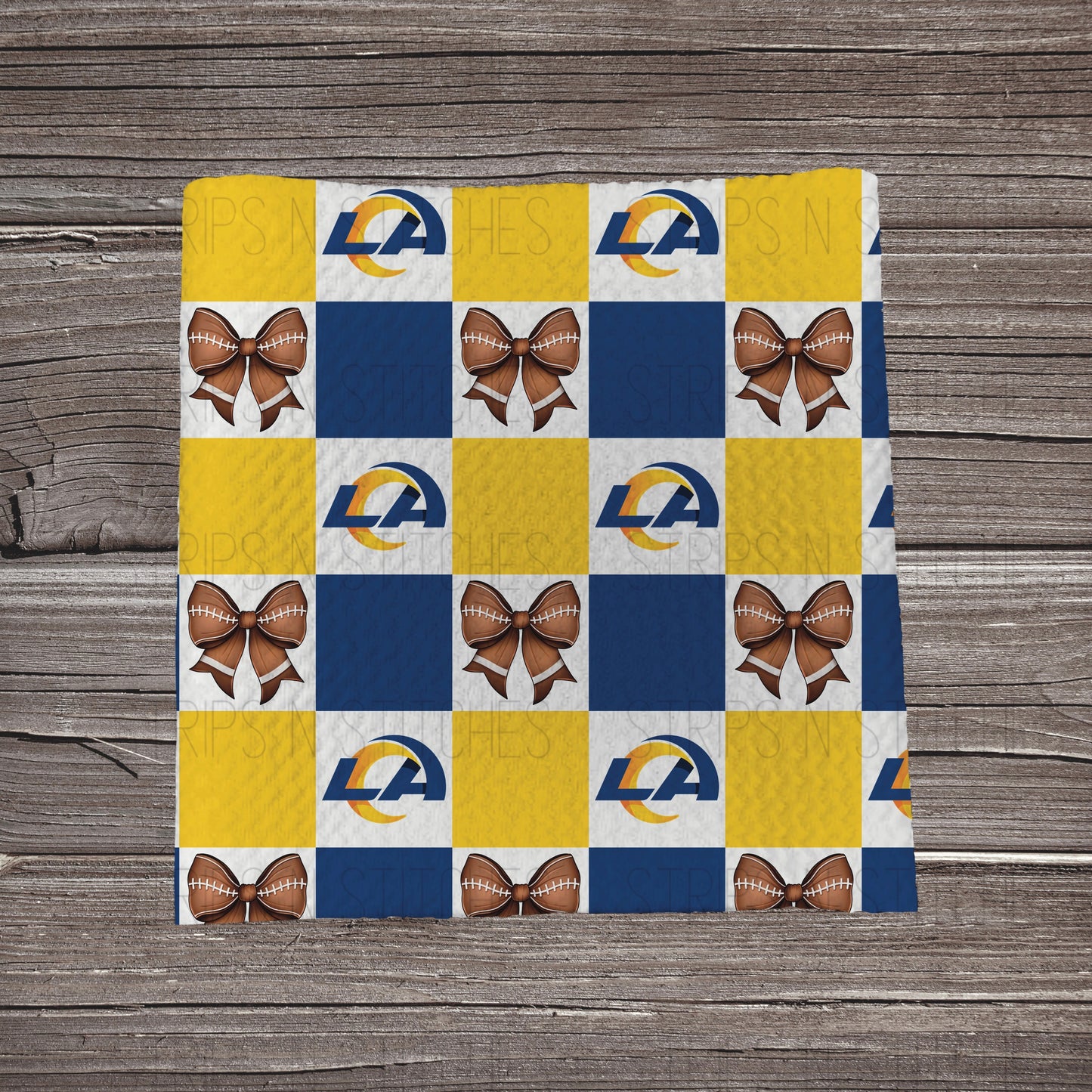 Checkered Pro Football & Bows *EXCLUSIVE* | All 32 Teams Available | Fabric Strip- Bow Making