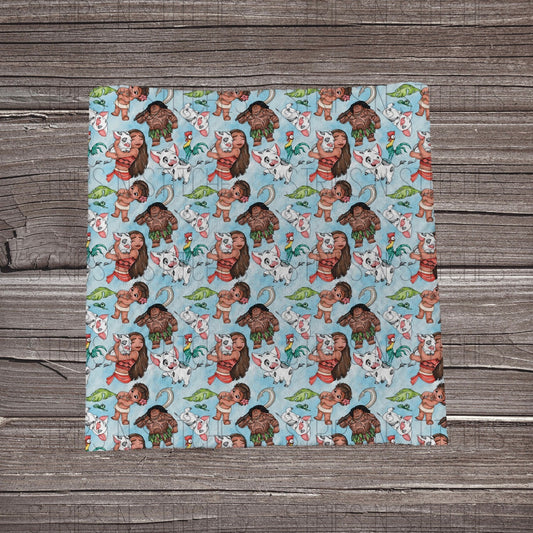 Beach Girl Blue | Fabric Strip- Bow Making- Headwrap- Scrunchies