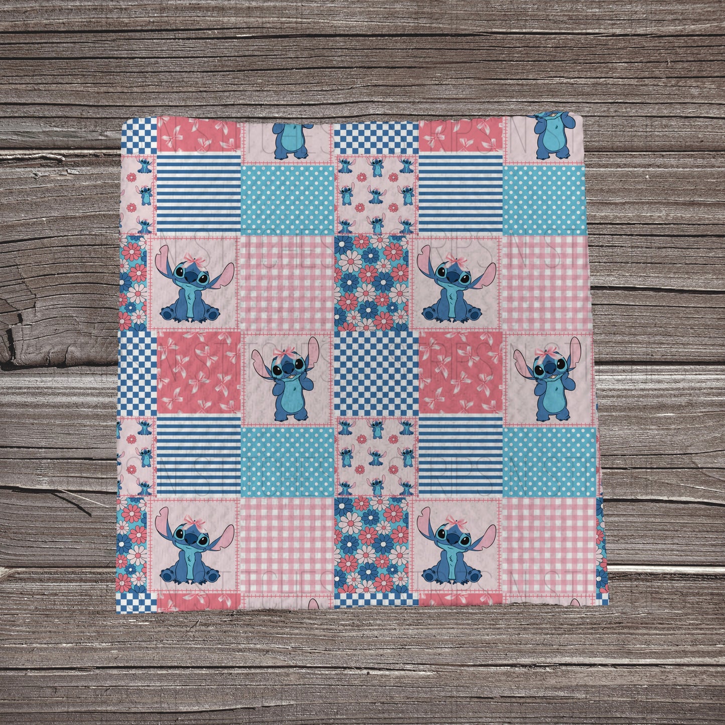 Pink Alien Patchwork | Fabric Strip- Bow Making- Headwraps- Scrunchies