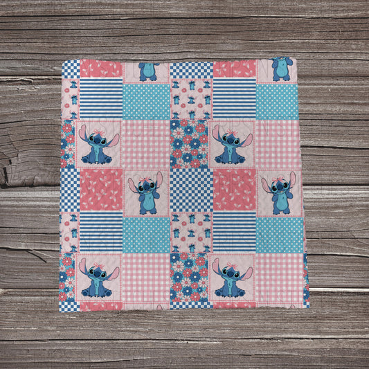 Pink Alien Patchwork | Fabric Strip- Bow Making- Headwraps- Scrunchies