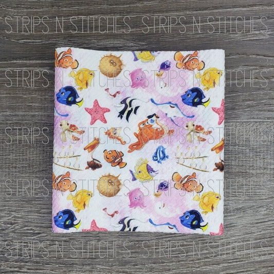Watercolor Clown Fish | Fabric Strip | Bow Making | Scrunchie |