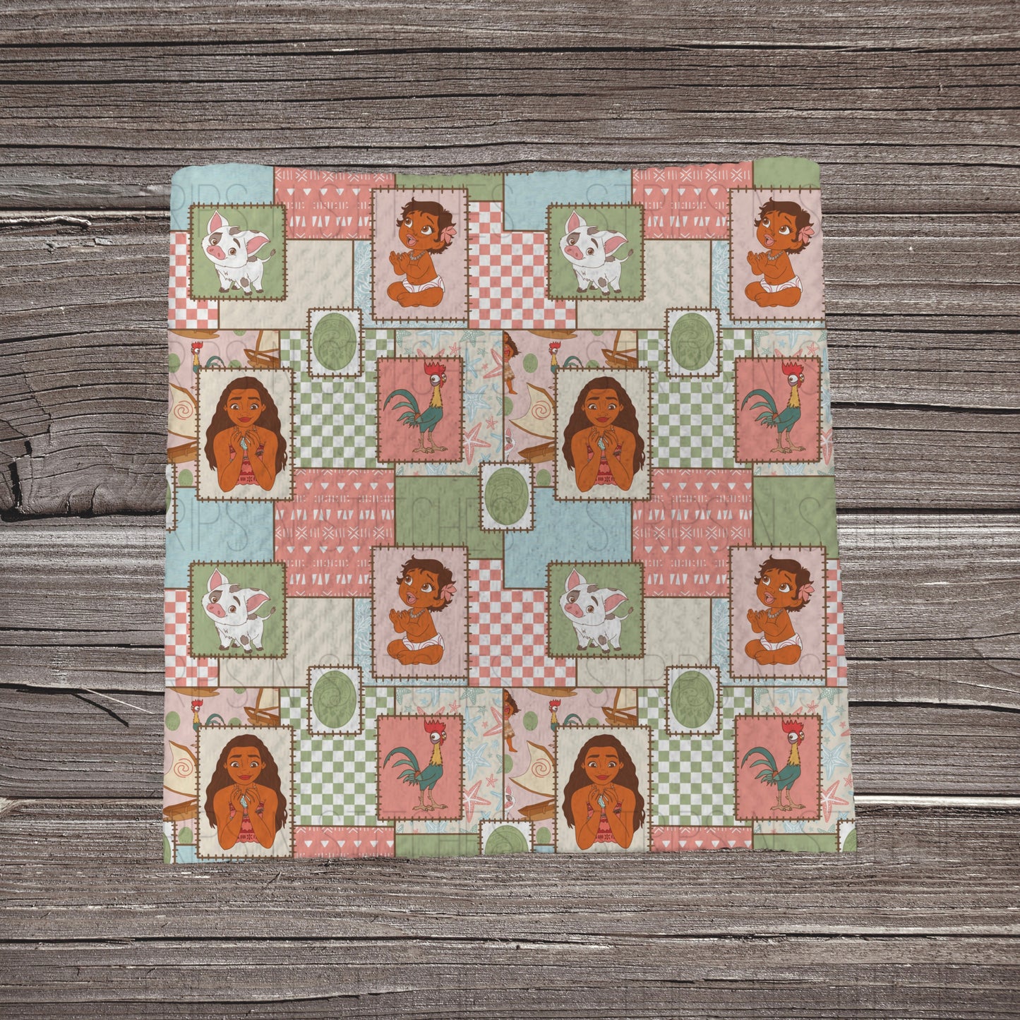 Muted Ocean Girl Patchwork | Fabric Strip- Bow Making- Headwrap