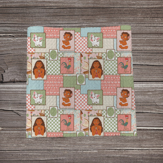 Muted Ocean Girl Patchwork | Fabric Strip- Bow Making- Headwrap