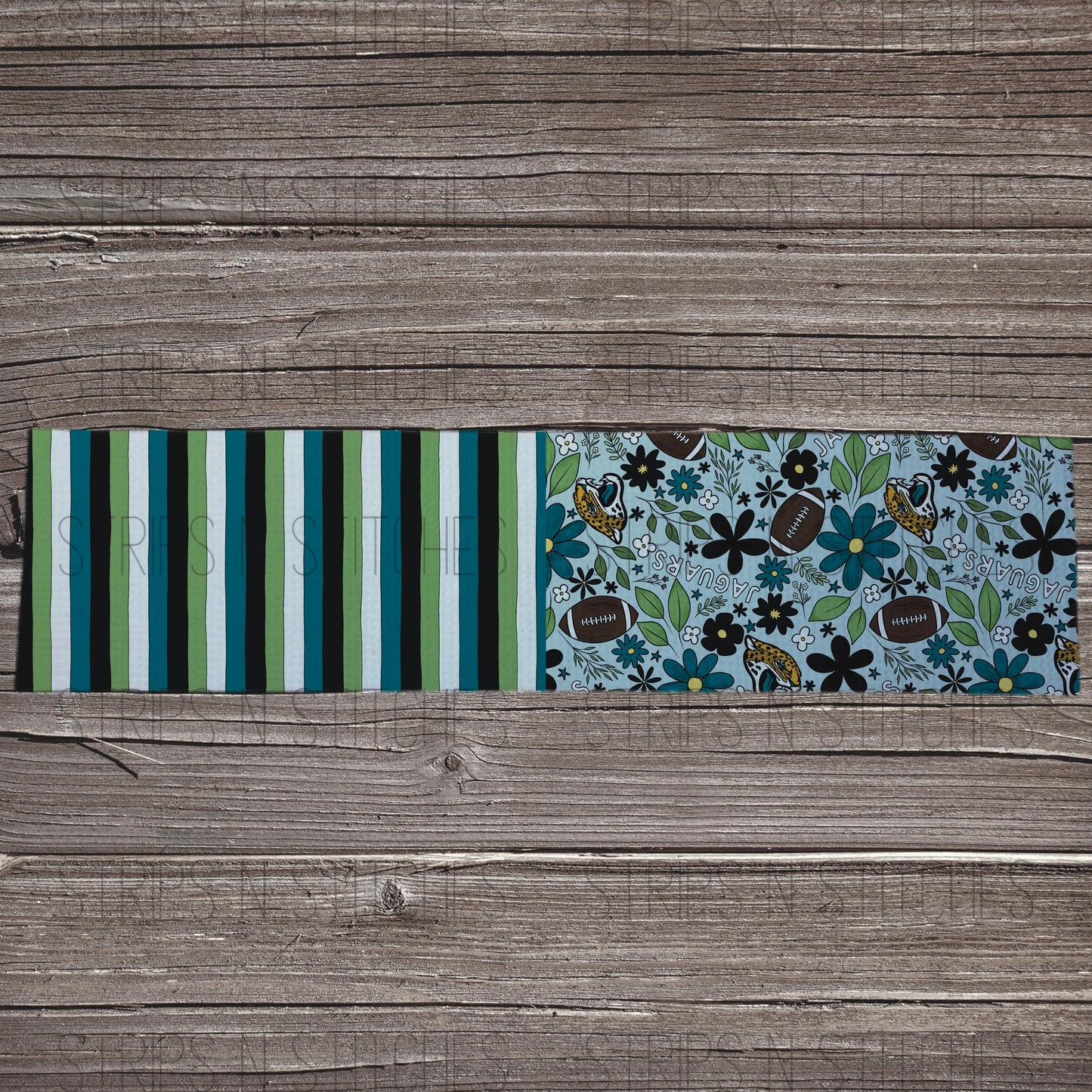 2024 Football - HALF & HALF LIGHT FLORAL | All 32 Teams Available | Fabric Strip | Bow Making | Scrunchies | Headwraps