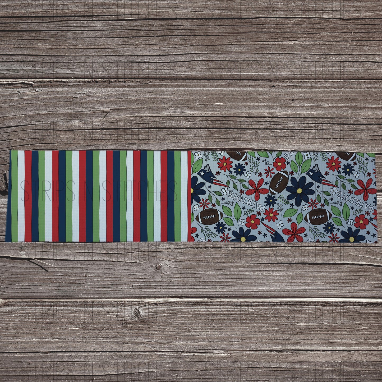 2024 Football - HALF & HALF LIGHT FLORAL | All 32 Teams Available | Fabric Strip | Bow Making | Scrunchies | Headwraps