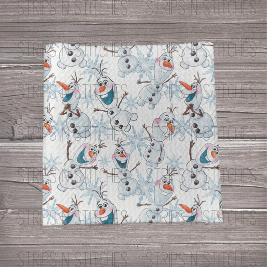 Ice Snowman & Snowflakes | Bullet Fabric Strip | Bow Making | Scrunchie |