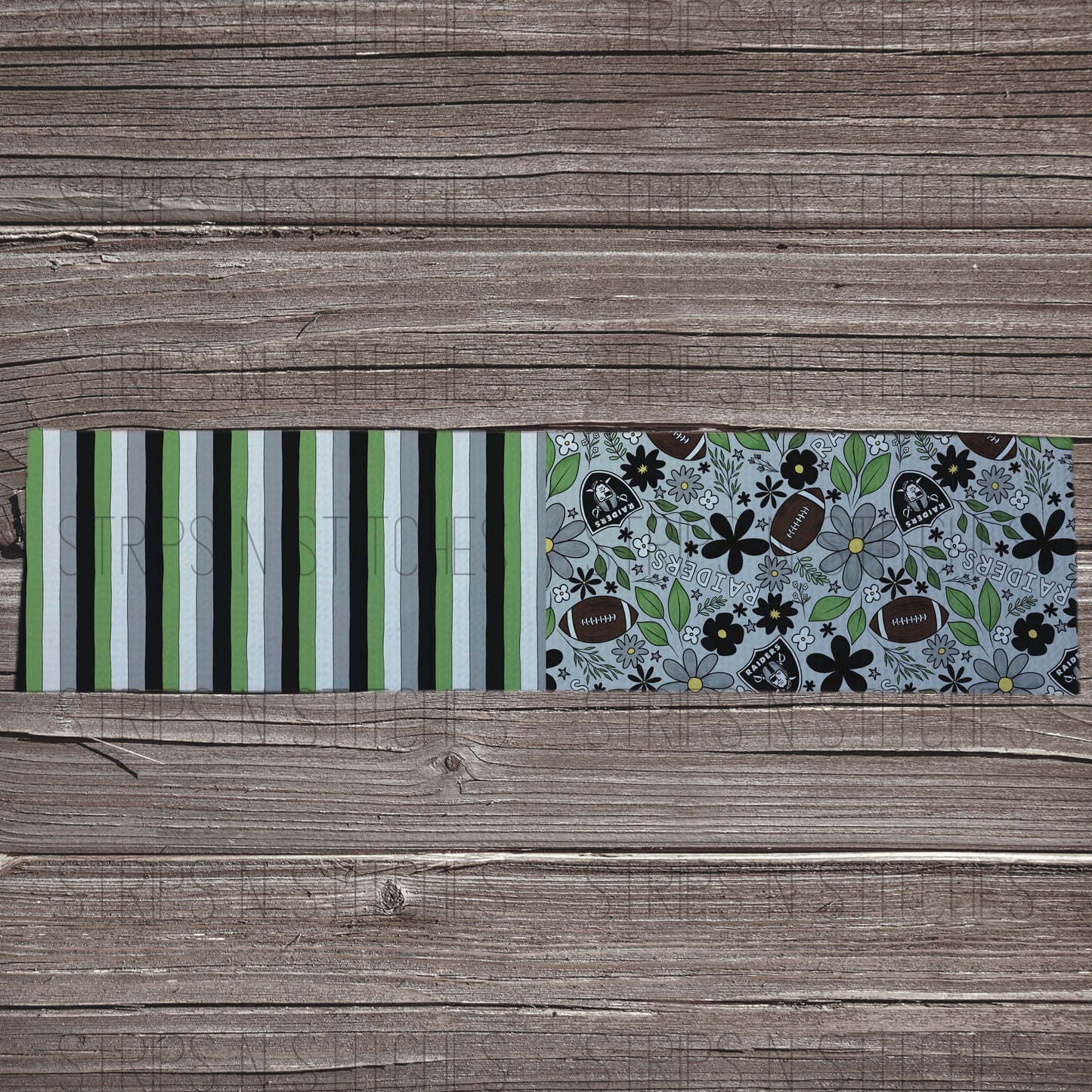2024 Football - HALF & HALF LIGHT FLORAL | All 32 Teams Available | Fabric Strip | Bow Making | Scrunchies | Headwraps